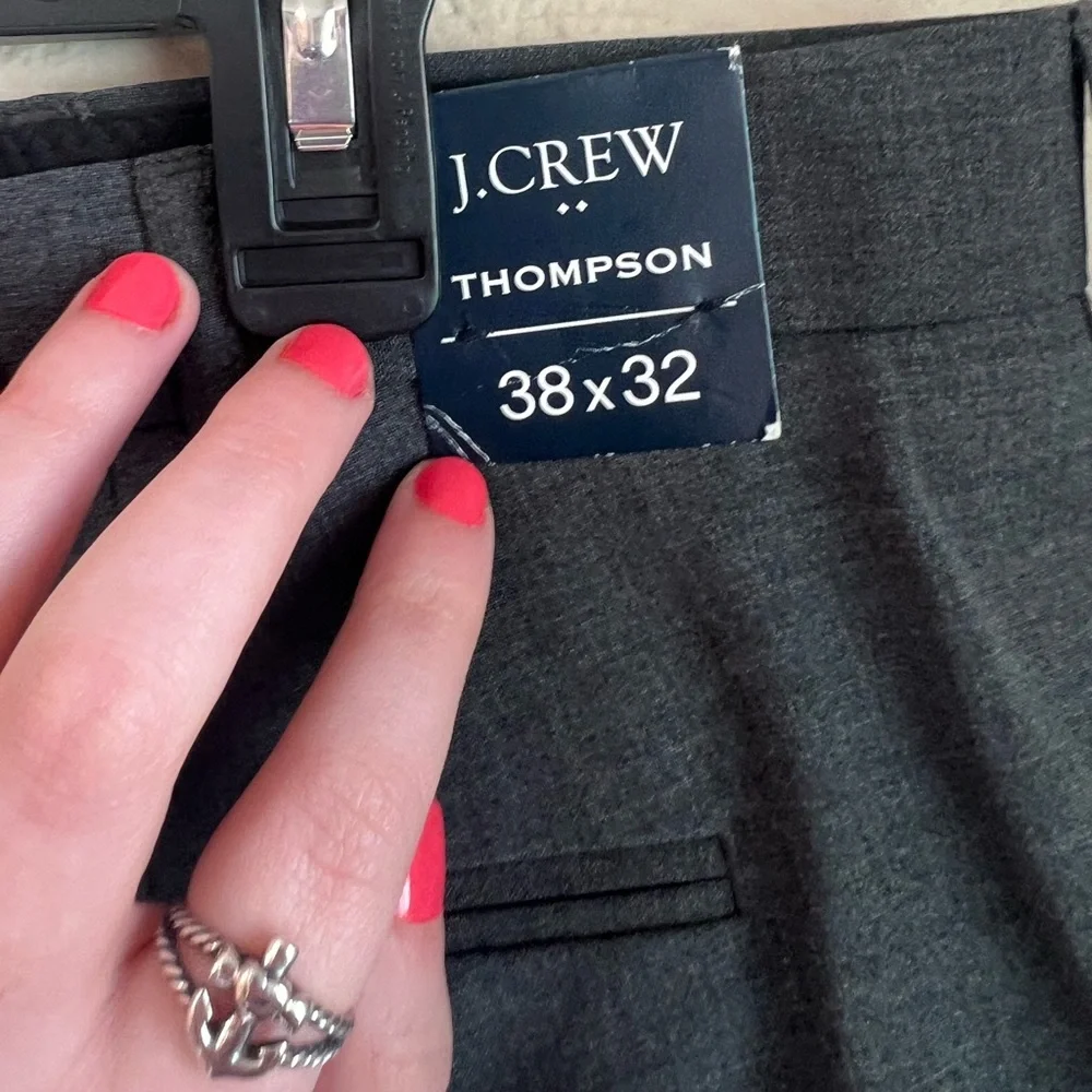 J.Crew men’s Thompson gray dress pants slacks size 38 x 32 NWT